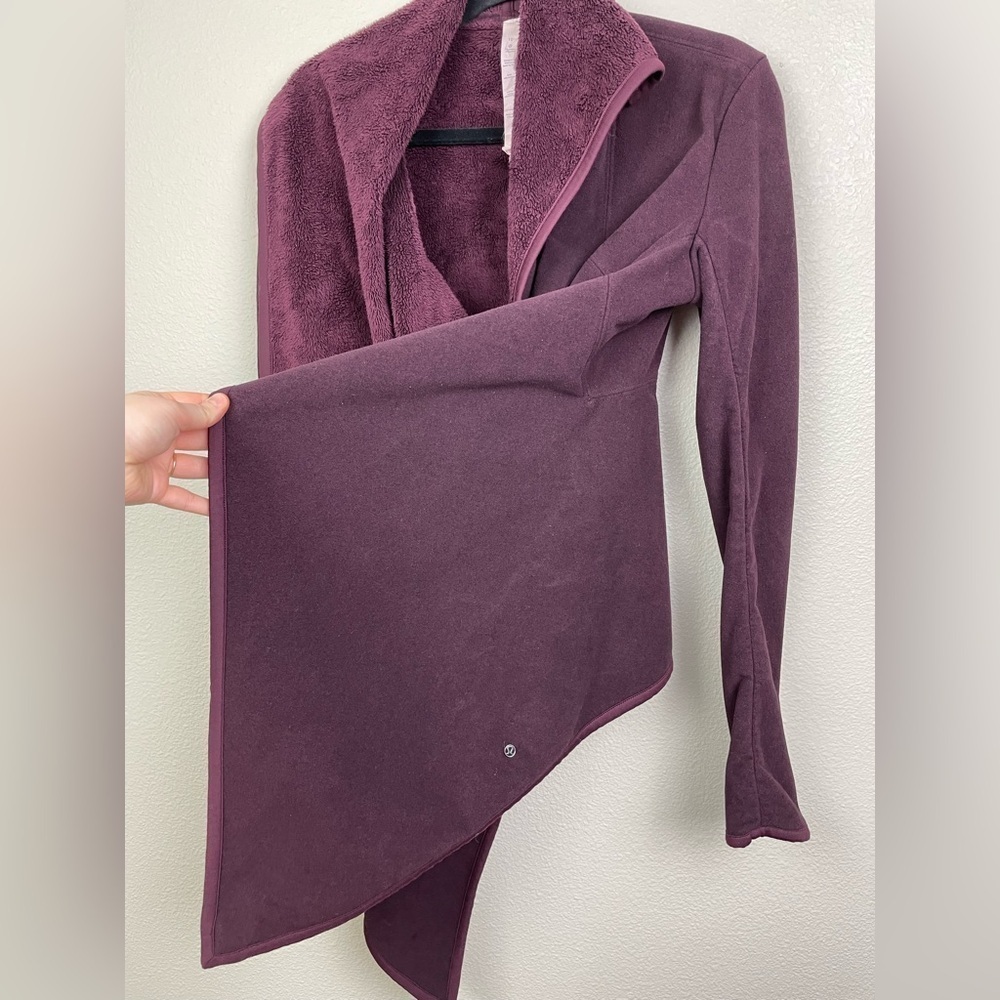 Lululemon Women's 10 Presence Of Mind Jacket Bordeaux Drama Drape Fleece Lined - Picture 11 of 16